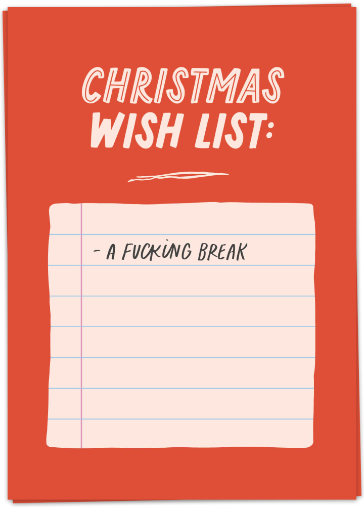 Christmas Wish List Kaart Blanche